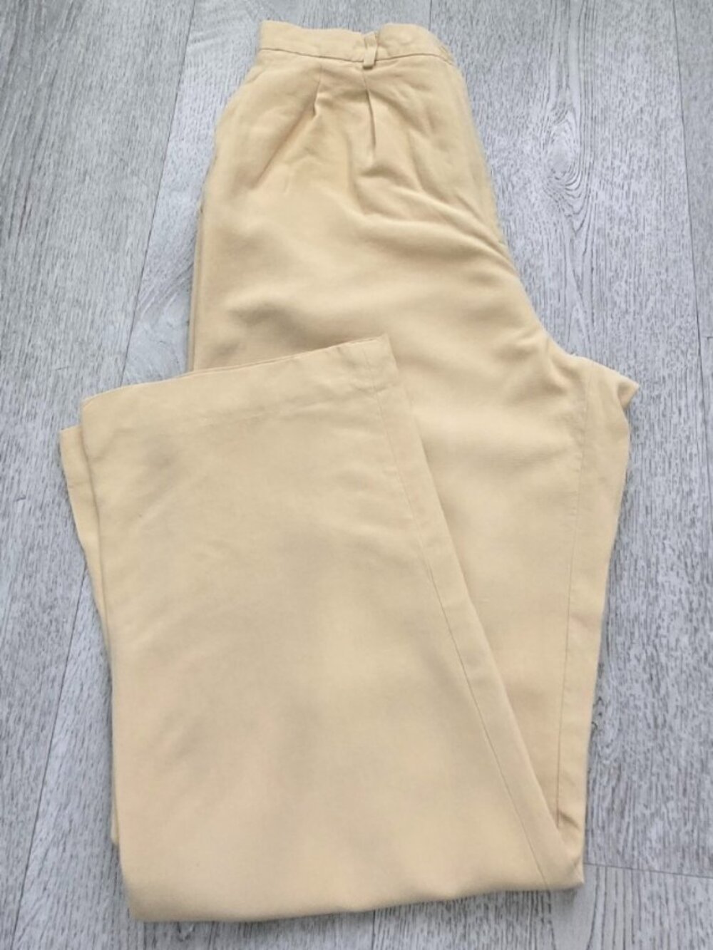 Ann Taylor Signature Fit Light Beige Wide Leg Career Trousers Size 12